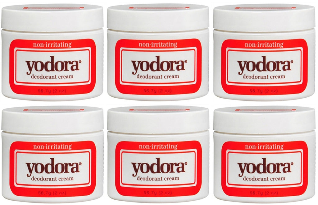 Yodora Non-Irritating Deodorant Cream 2oz - Long-Lasting Odor Protection, Pack of 6