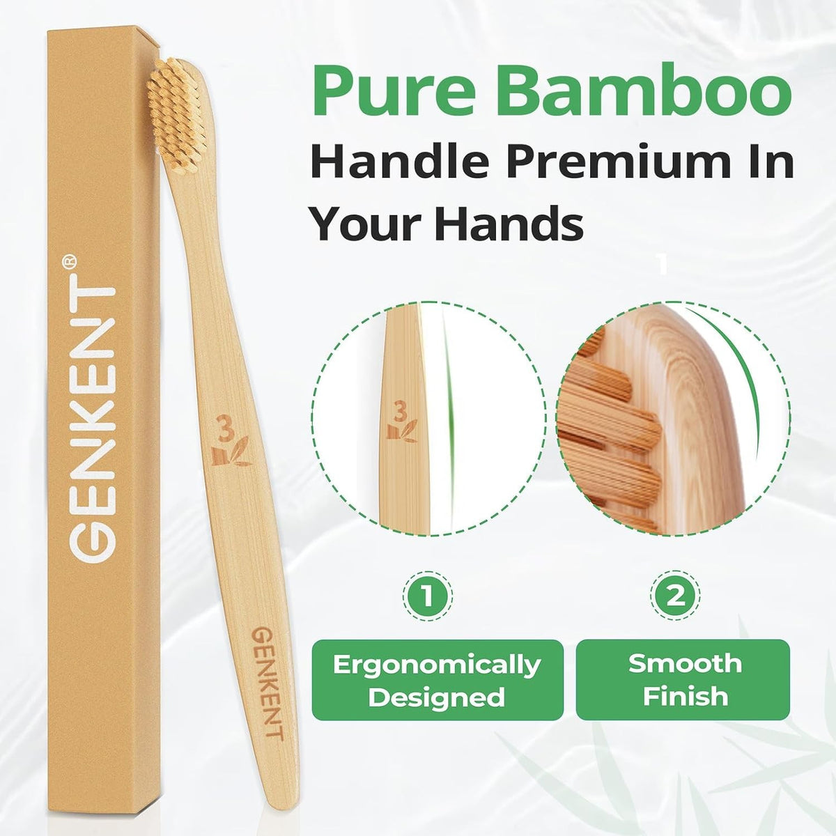 Ultra Soft Bamboo Toothbrush Set - 12 Pack Eco-Friendly & Biodegradable