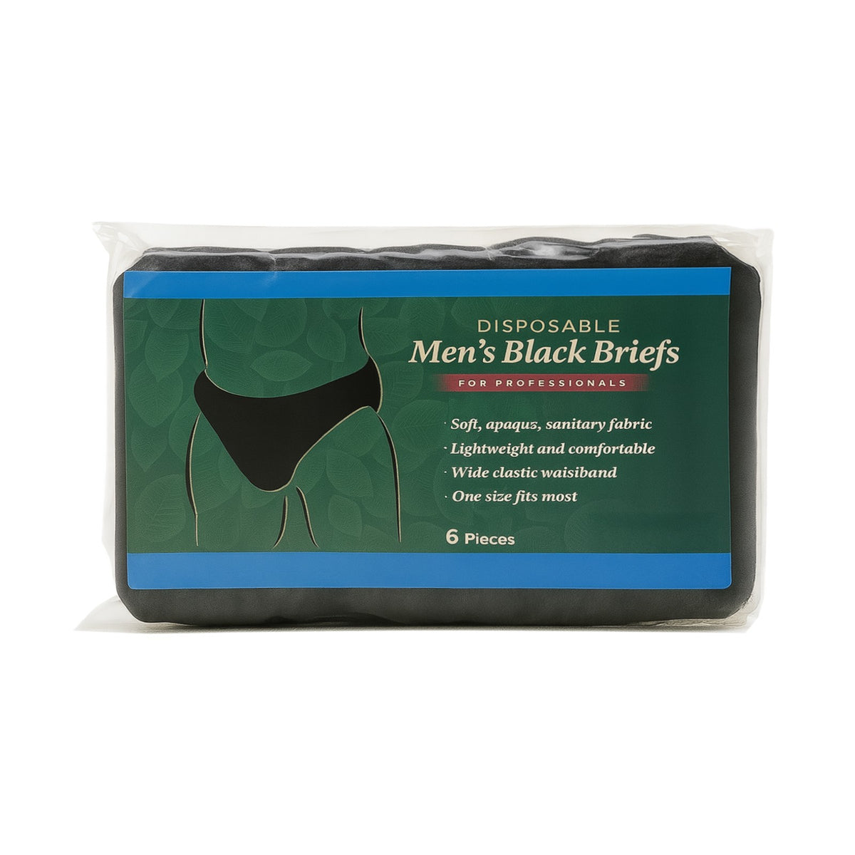 Men's Disposable Briefs Underwear Pack for Spa, Waxing & Tanning - Black 30 pcs