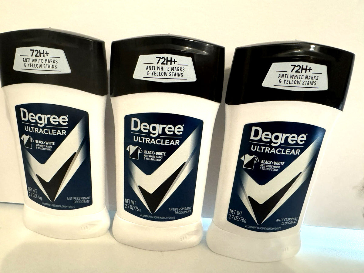 Men's 3-Pack Ultraclear 72-Hour Antiperspirant Deodorant Black White 2.7 Oz