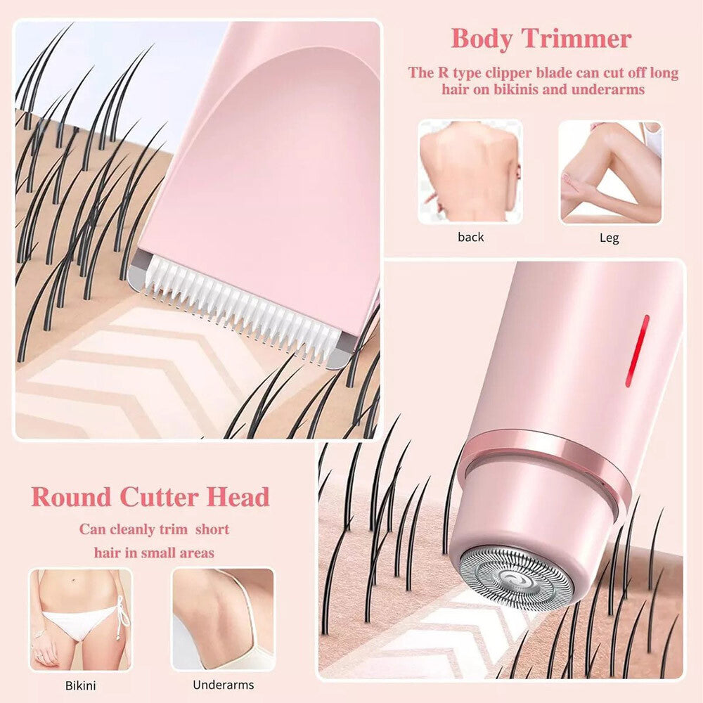 Waterproof Electric Lady Shaver for Sensitive Areas - Dual Head Bikini Trimmer