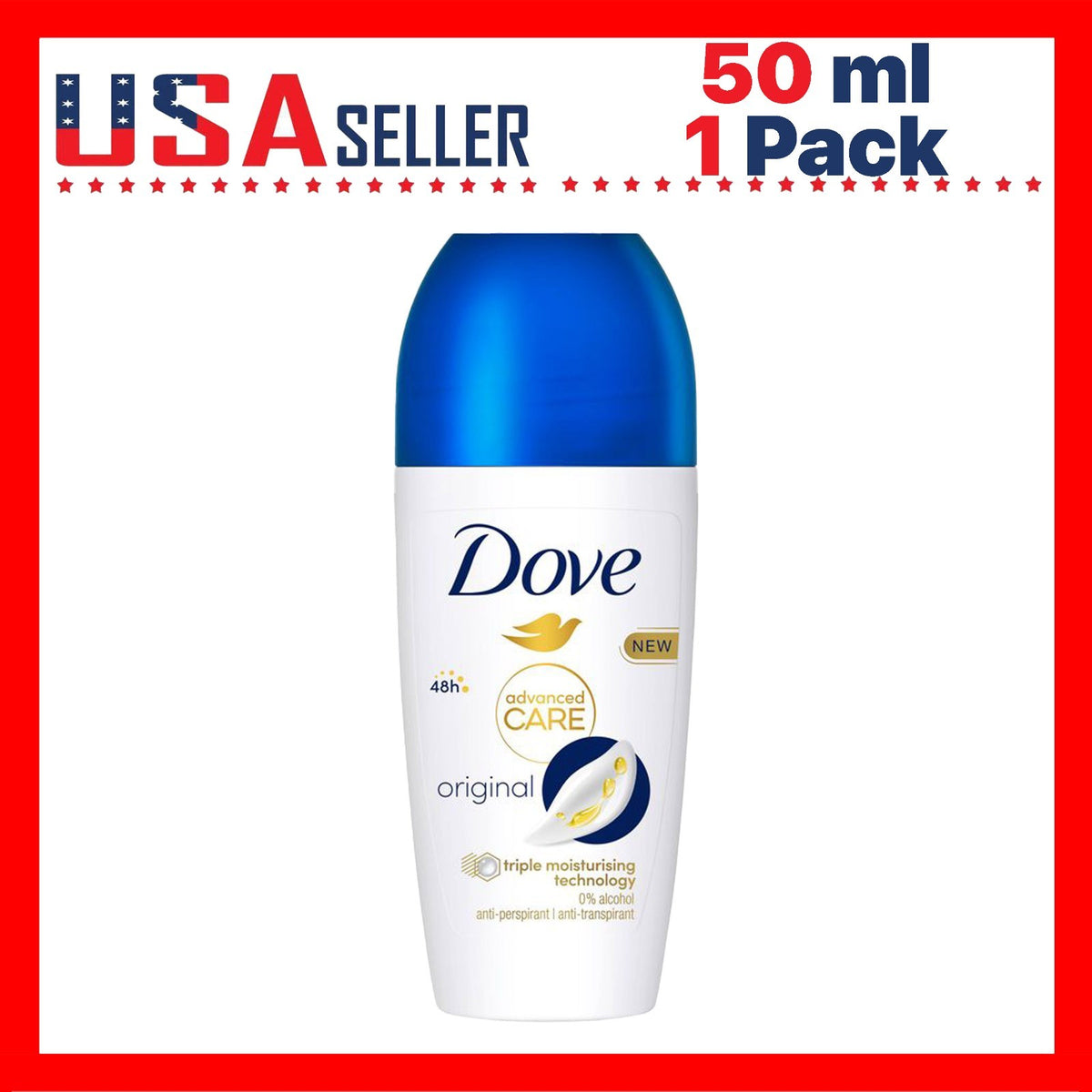 Dove Original Roll-On Antiperspirant Deodorant 50mL - Controls Sweat & Irritation