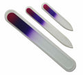 3-Piece Czech Crystal Manicure Nail File Set with Etched Glass Finish