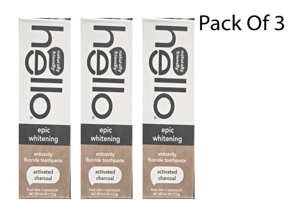 Activated Charcoal Toothpaste - Fluoride-Free Whitening Mint Vegan 3 Pack