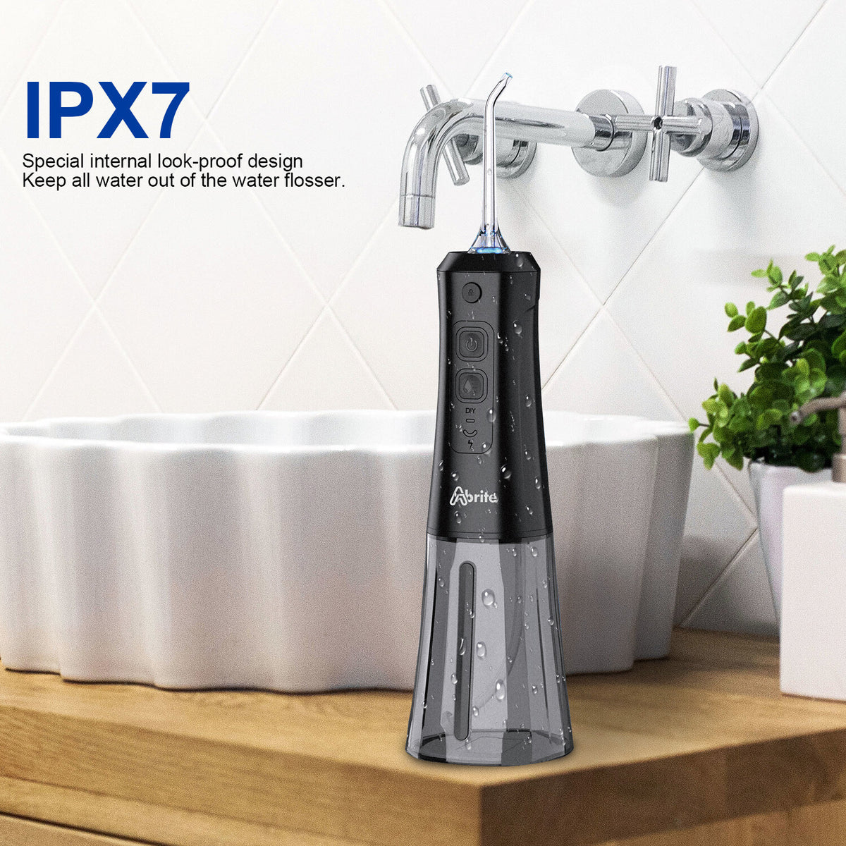 Cordless Oral Water Flosser with 7 Jet Tips & 3 Modes - High Pressure Dental Irrigator