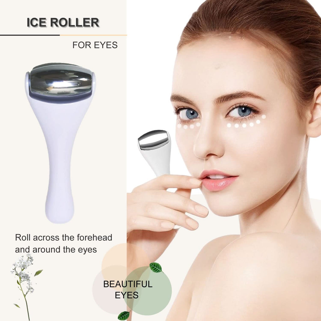 Ice Roller & Facial Massager for Face & Eyes - Cooling Stainless Steel