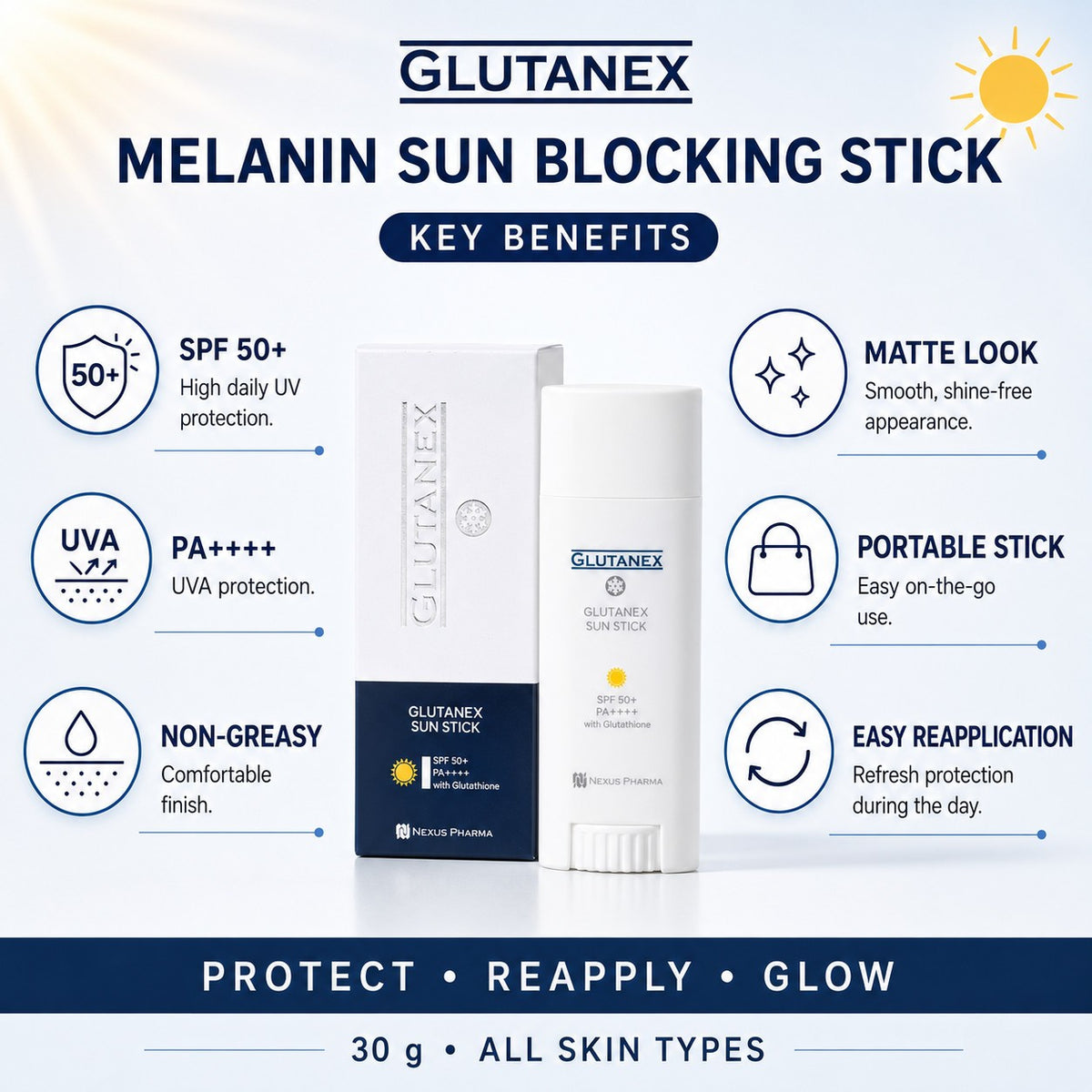 SPF 50+ Mineral Sun Stick Sunscreen Non-Greasy Portable UV Blocker