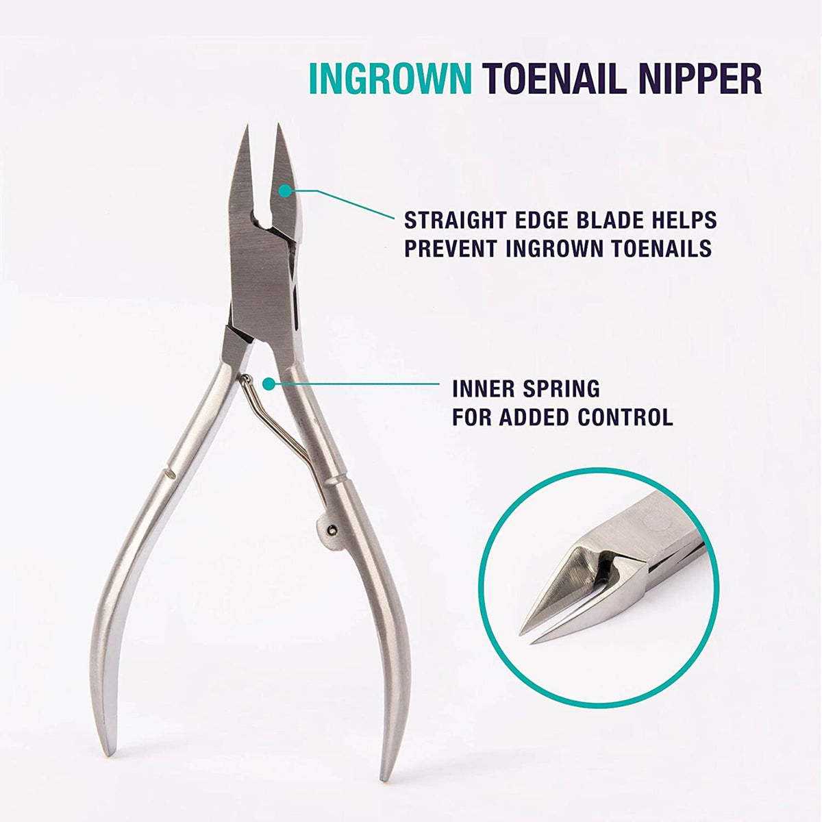 Heavy Duty Toenail Clippers for Thick and Ingrown Nails - Stainless Steel, Senior Pedicure Tool