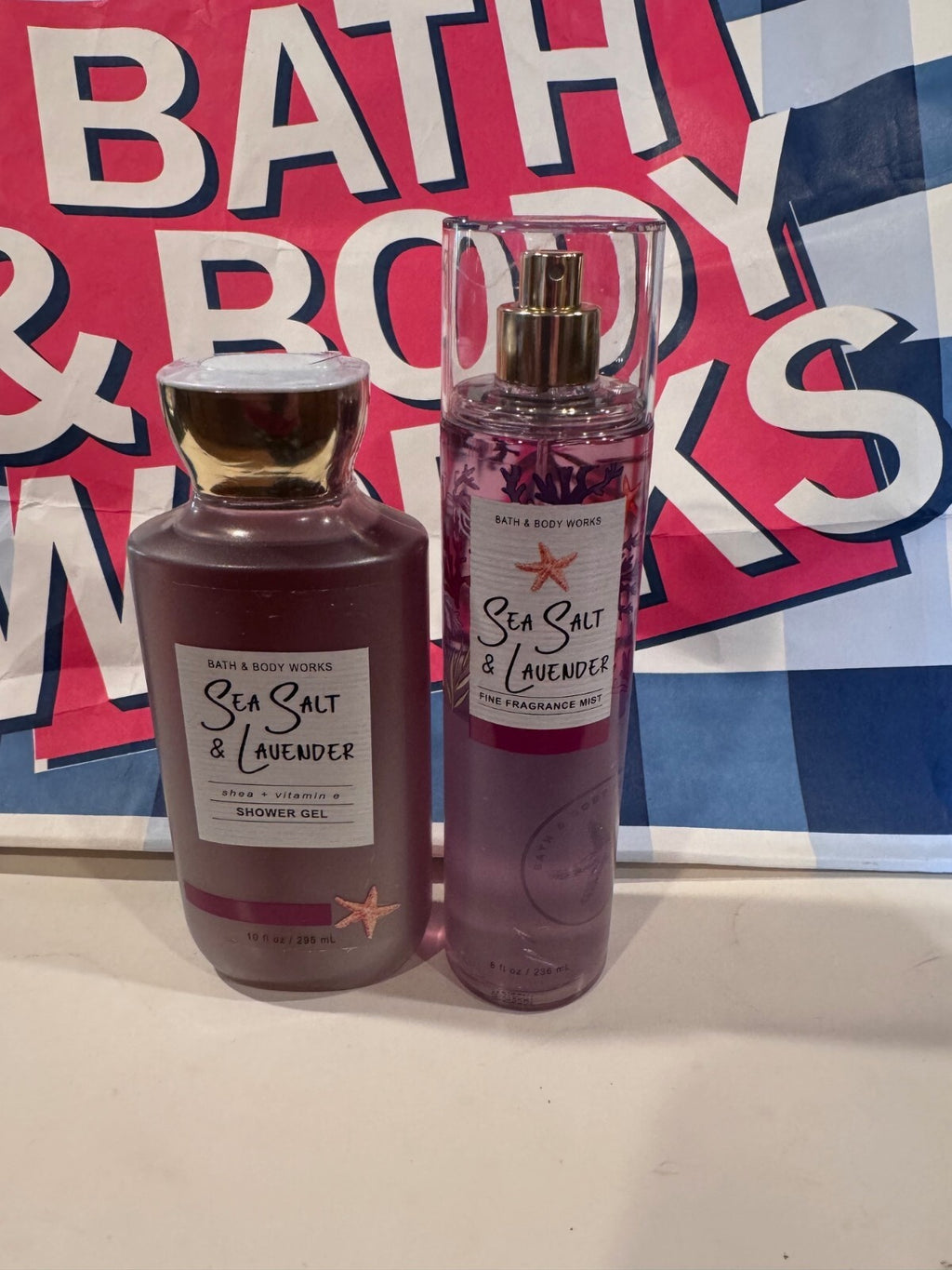 Bath & Body Works Sea Salt & Lavender Fragrance Mist & Shower Gel Set of 2