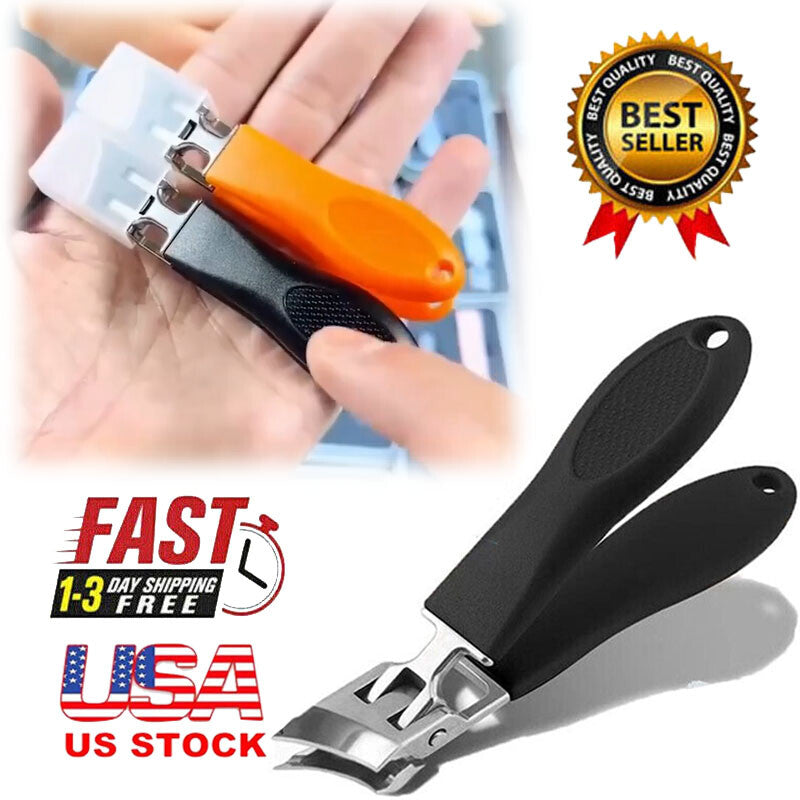 Wide Jaw Opening Anti-Splash Curved Nail Clipper - Safe & Precise Trimming