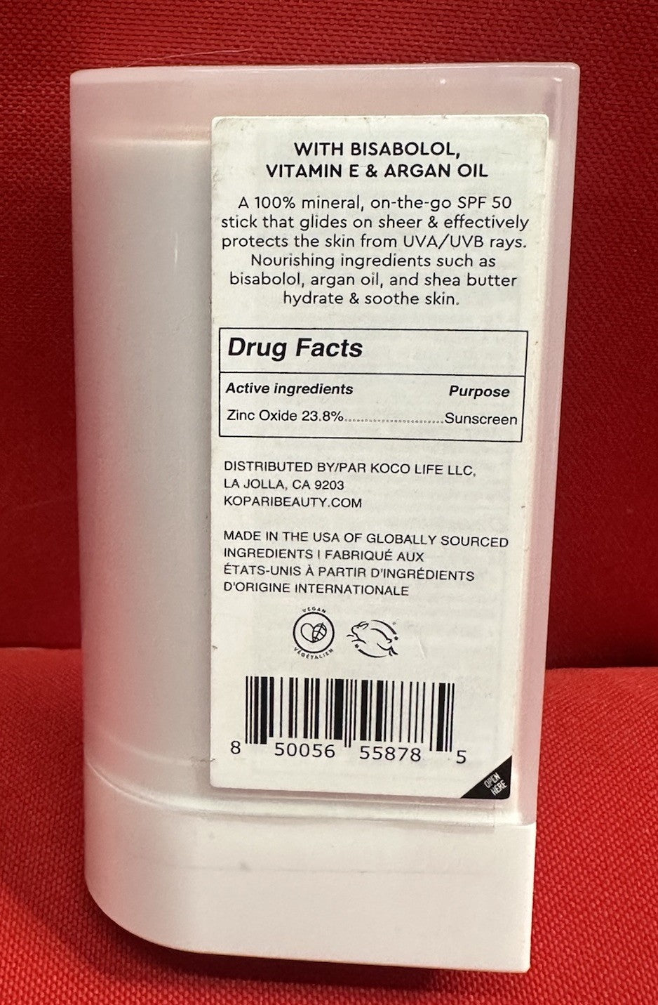 Mineral Sunscreen Stick SPF 50+ Face Zinc Oxide 0.7oz - Broad Spectrum Protection