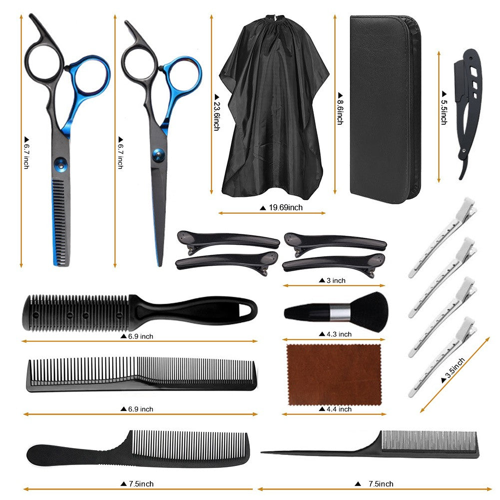 Professional Hair Cutting Scissors Set 19 Pieces for Salon & Home Use