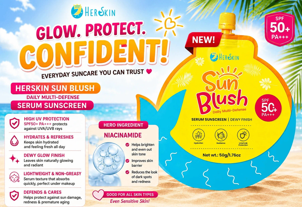 HERSKIN Sun Blush SPF50 PA+++ Daily UV Care Cream 50g Lightweight Facial Sunscreen