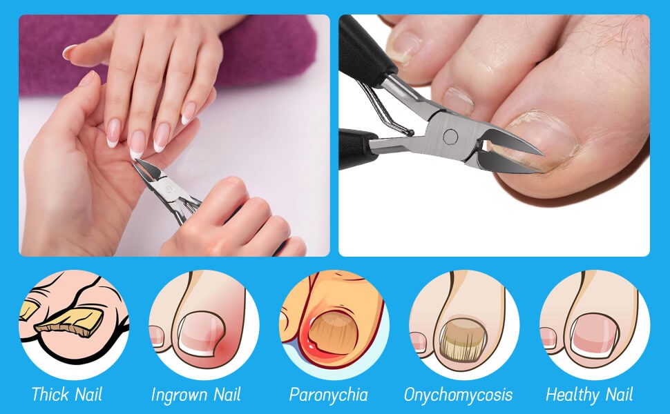 Heavy Duty Stainless Steel Toenail Clipper for Ingrown and Thick Nails