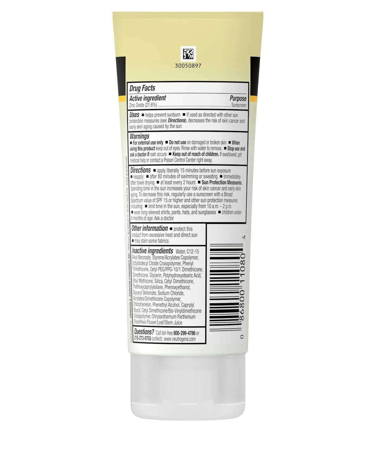 Neutrogena Sheer Zinc SPF 50 Dry Touch Sunscreen - Broad Spectrum, Hypoallergenic, 3oz