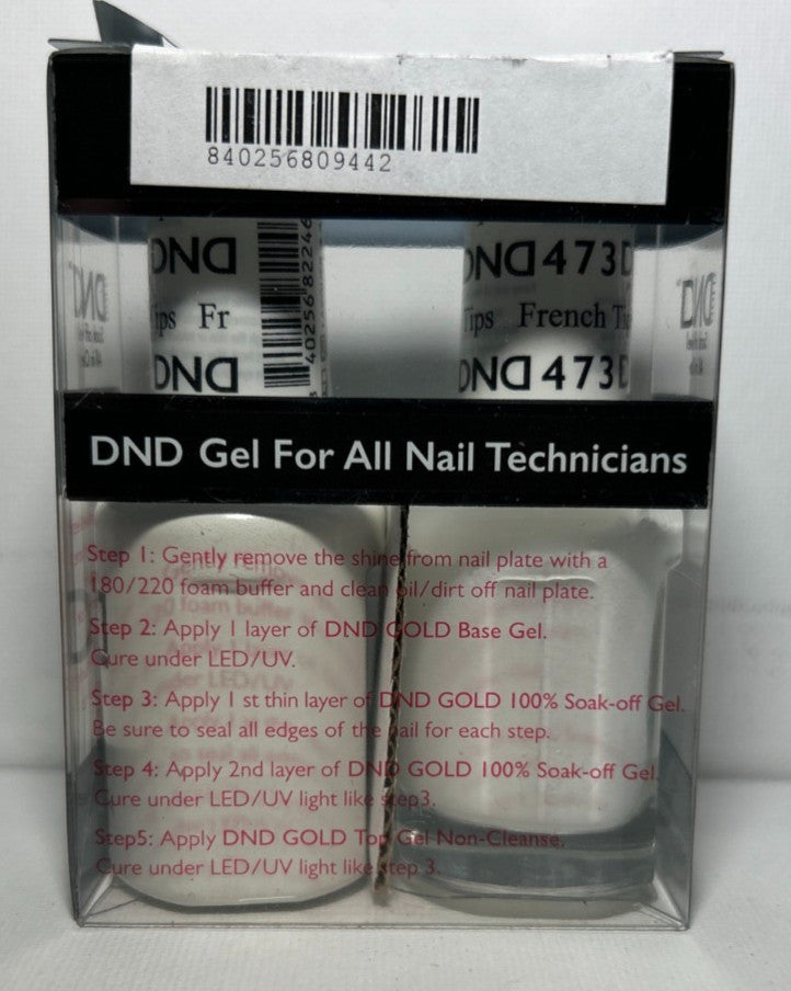 DND Daisy DND DUO 473 White Gel Nail Polish & Lacquer Set - French Tips