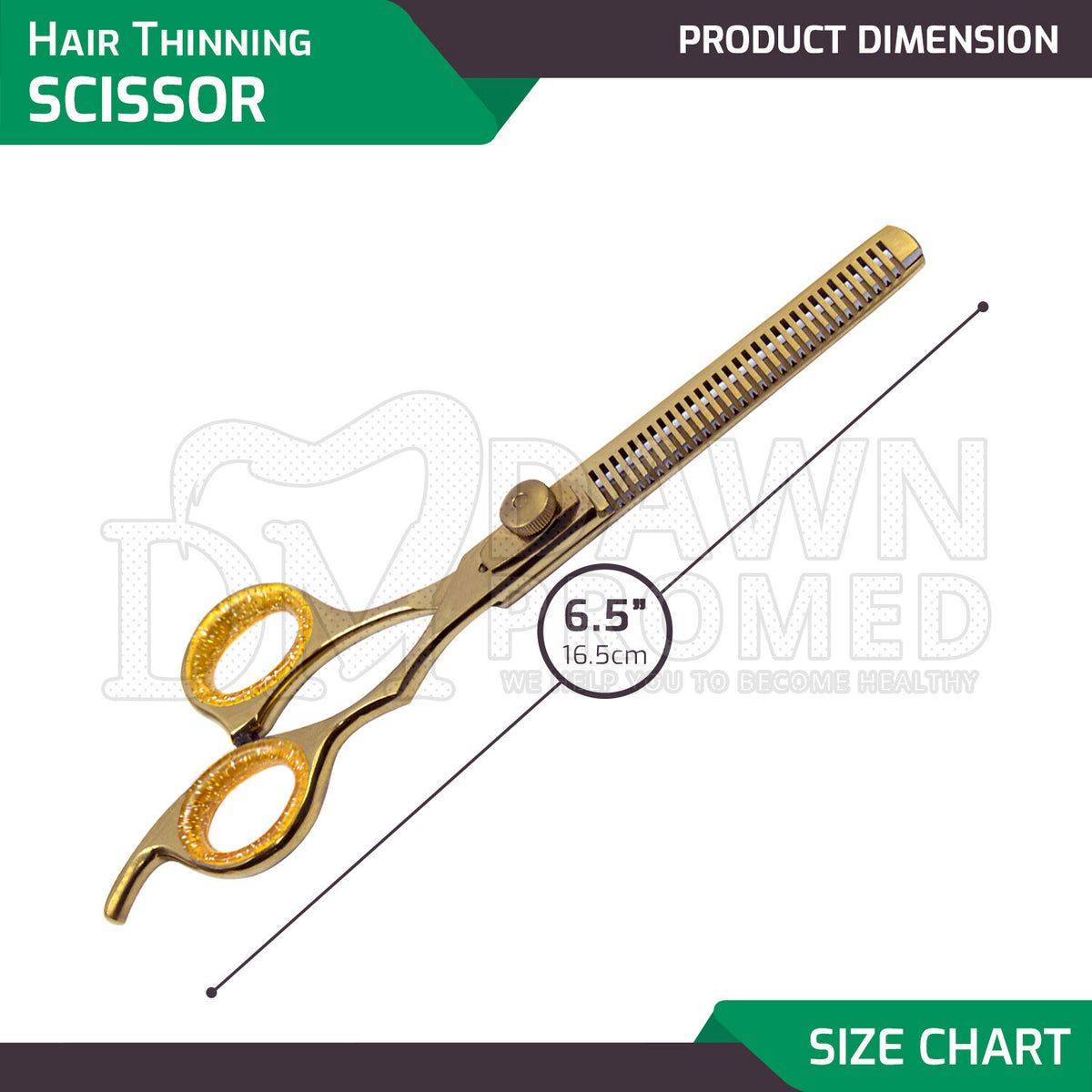 Professional 6.5 Inch Gold Hair Cutting Thinning Scissors Set for Barbers & Stylists