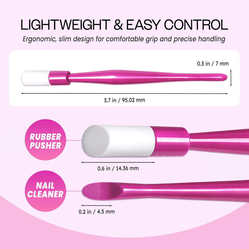 10pcs Disposable Nail Cuticle Pusher Set with Rubber Tips for Manicures