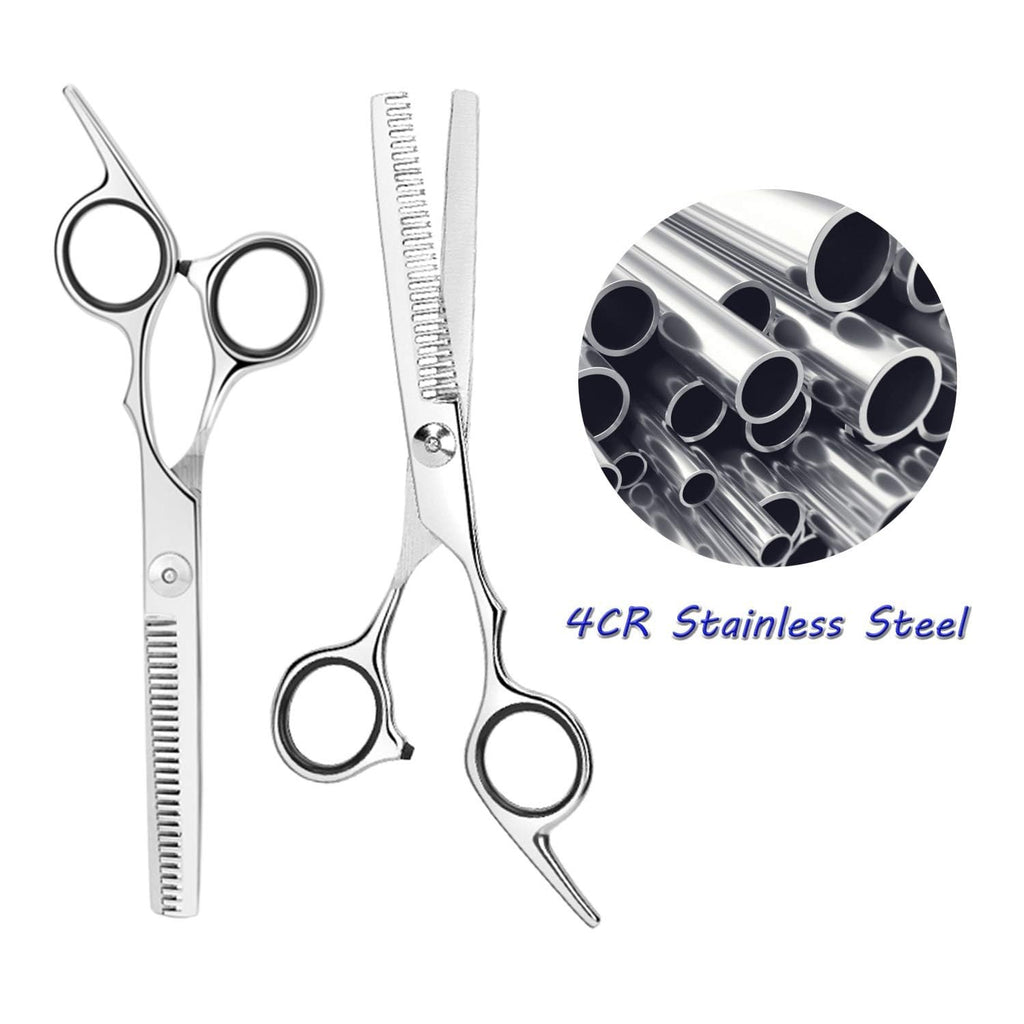 Professional Hair Thinning Shears 2-Piece Set Stainless Steel Hair Cutting Scissors