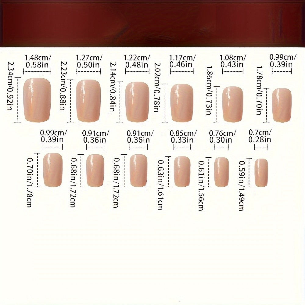 360PCS Press-On Nails Set Short Almond Square Tips Easy-Apply & Reusable