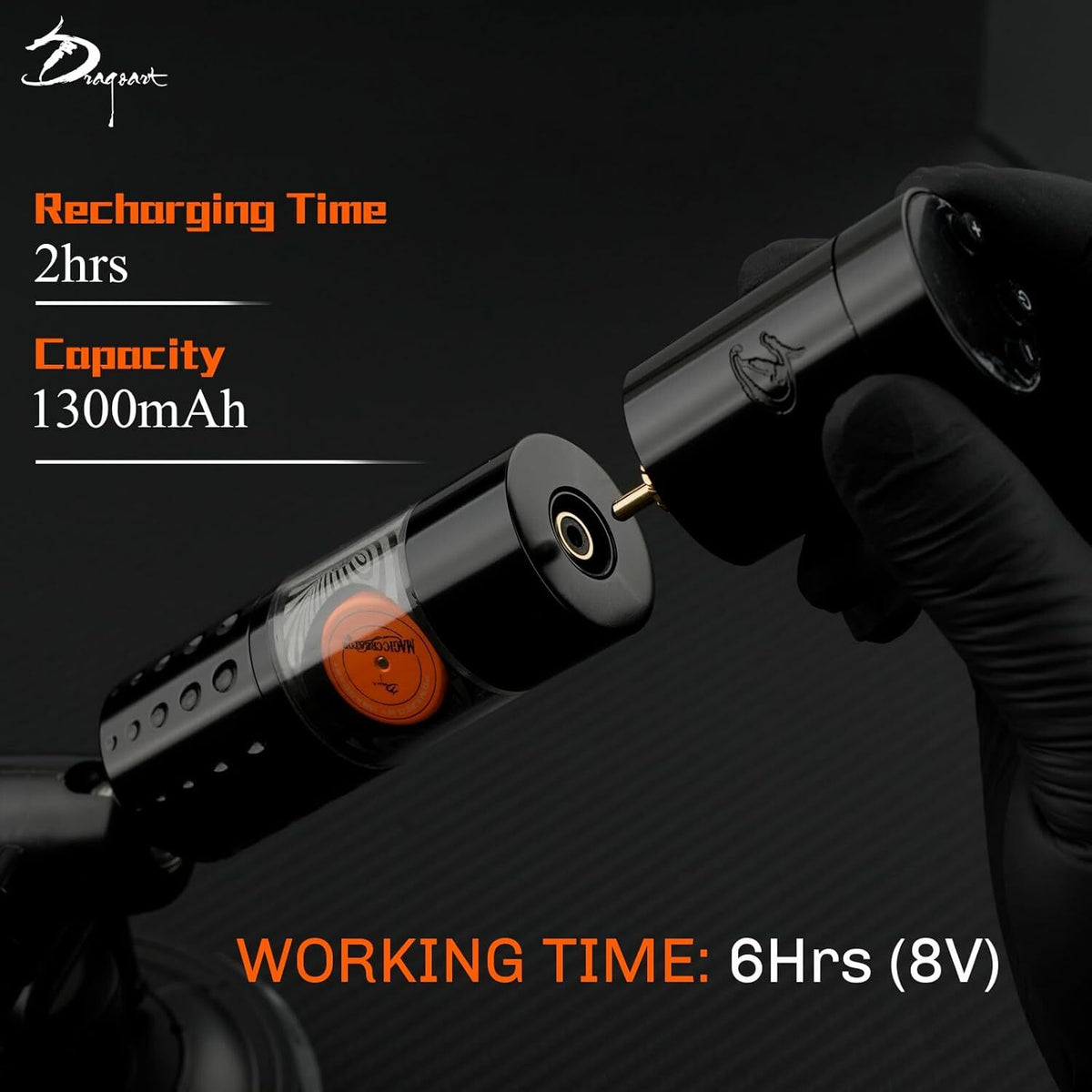 Rotary Wireless Tattoo Pen Machine Brushless Motor with Ring Switch