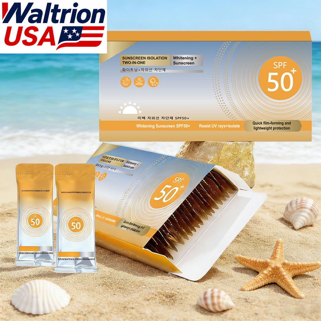 50 Pack Mini SPF 50+ Sunscreen Travel Size, Waterproof & Non-Greasy