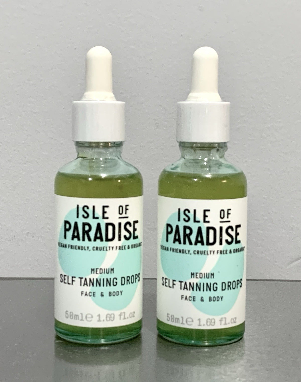 2 Pack Isle of Paradise Self Tanning Drops Medium 50ml Face & Body