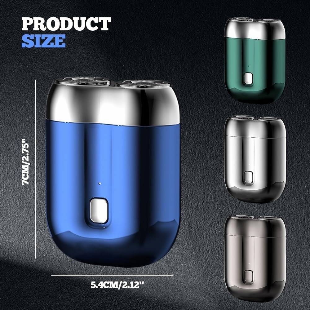 Dual-Head Portable Electric Shaver for Men USB Rechargeable Travel Grooming Razor