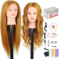 Mannequin Head with 80% Real Hair for Cosmetology Training - 26-28 Inch, Blonde