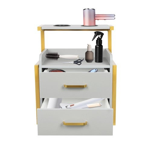 Wall Mounted Salon Storage Cabinet with Drawers for Spas and Barbershops