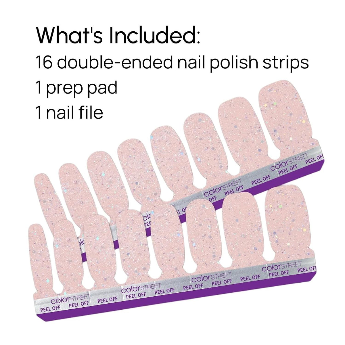 Sparkly Marilyn Monroe Nail Strips - Holographic Rosé Champagne Design