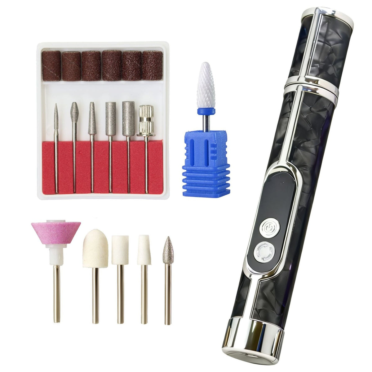 6-in-1 Portable Electric Nail Drill Kit for Manicure & Pedicure