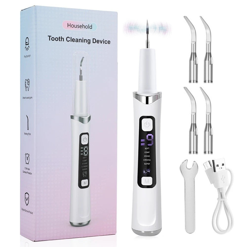 Ultrasonic Electric Tooth Cleaner Tartar & Plaque Remover Dental Scaler Kit