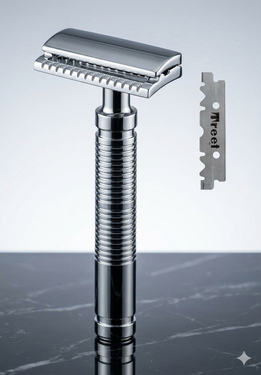 Single Edge Safety Razor Handle Stainless Steel & Zinc Alloy Head
