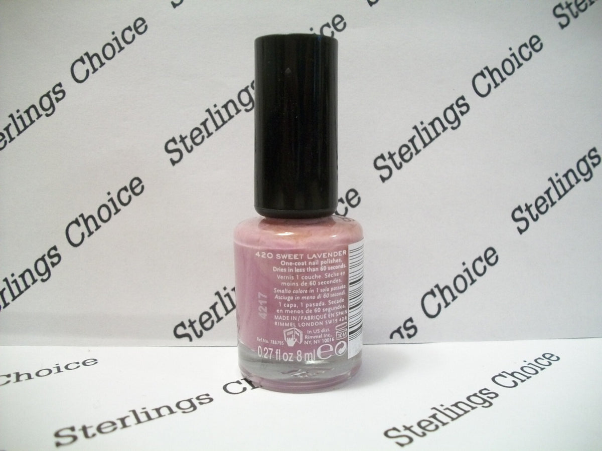 Rimmel 60 Seconds Nail Polish Sweet Lavender 420 Fast Drying Long-Lasting Color