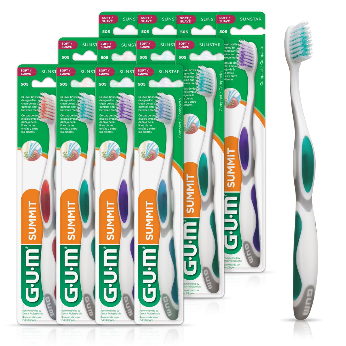 Ultra Soft Manual Toothbrush Pack of 12 - Tapered Bristles for Sensitive Gums