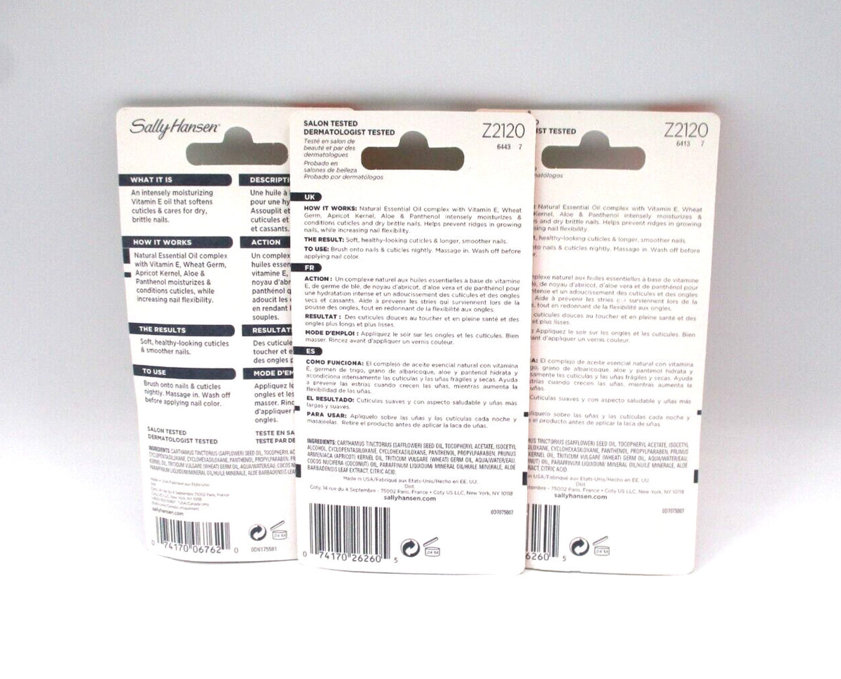 Vitamin E Nail & Cuticle Oil Set - 3 Pack, 13.3ml Each