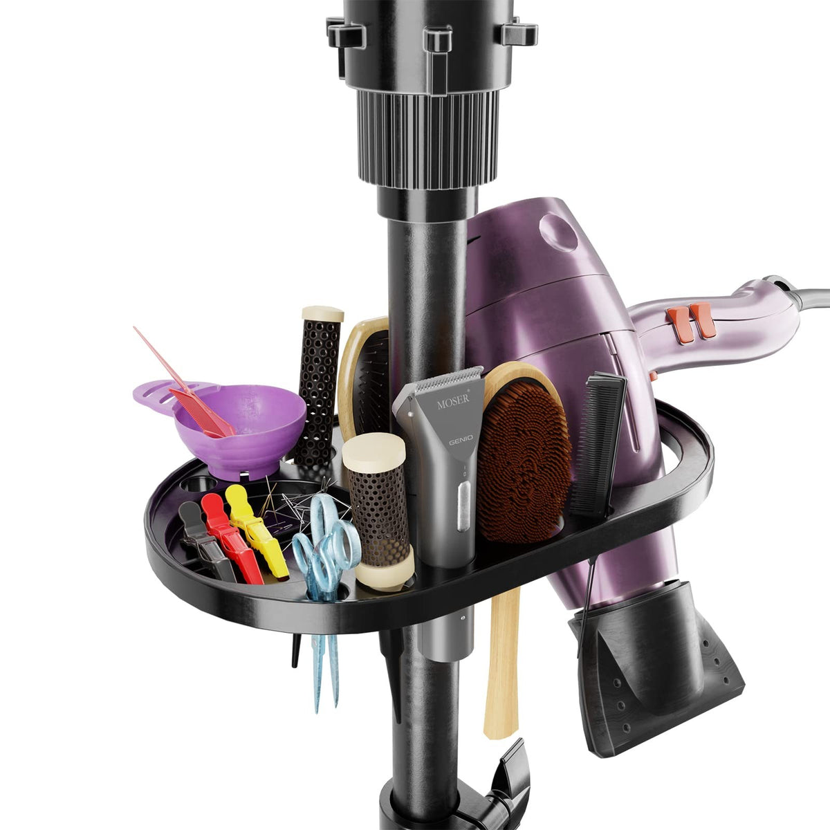 Adjustable Wig Head Stand Tripod with Tool Tray - Mannequin & Salon Use