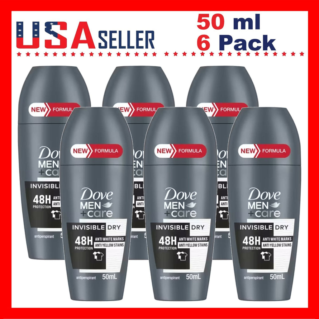 Men's Invisible Dry Roll-On Deodorant 6 Pack - 50mL, 48-Hour Protection
