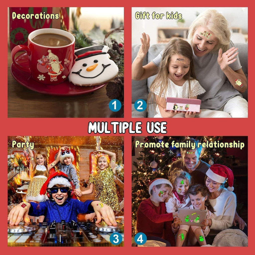Christmas Temporary Tattoos for Kids - Fun Stocking Stuffers & Party Favors