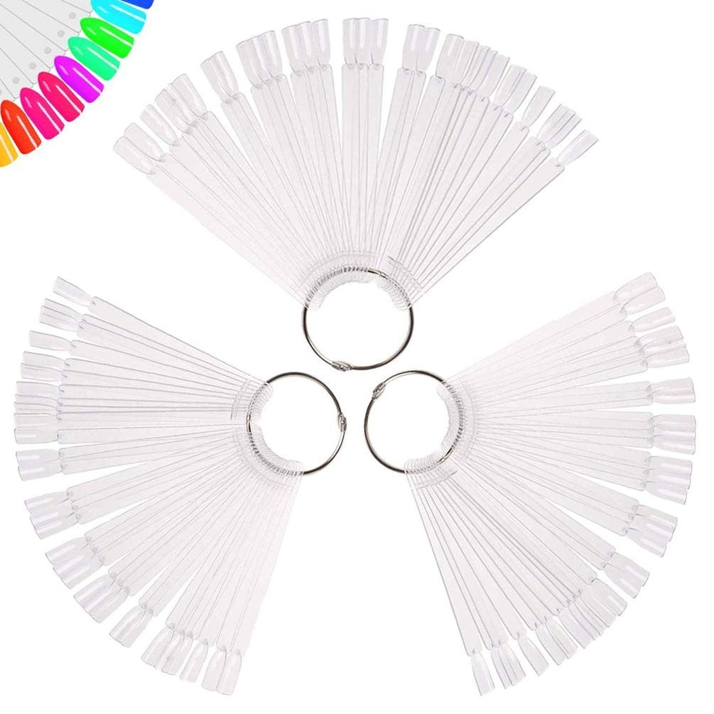 150 Clear Nail Swatch Sticks Display Board for Nail Polish Testing