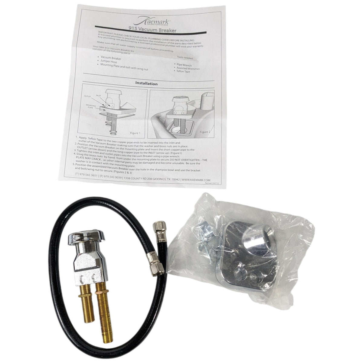 Shampoo Bowl Faucet Vacuum Breaker Kit for Salon Spa Hair Stations