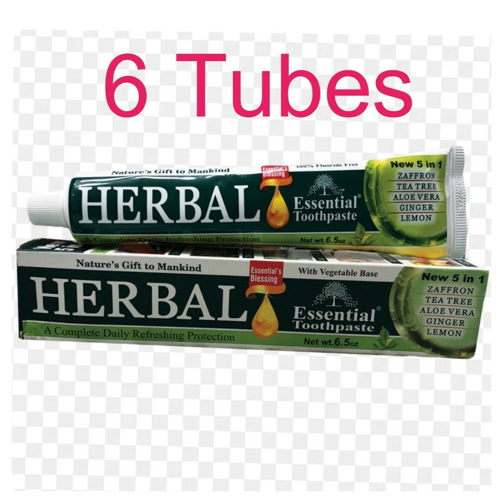 Herbal Toothpaste 6-Pack Fluoride-Free 5-in-1 Natural Oral Care