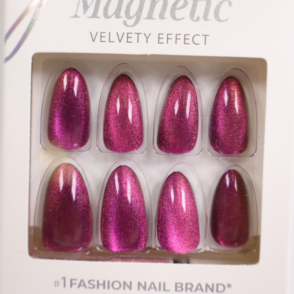 Magnetic Gel Nail Extensions - Velvety Finish, Purple Almond, FMA07