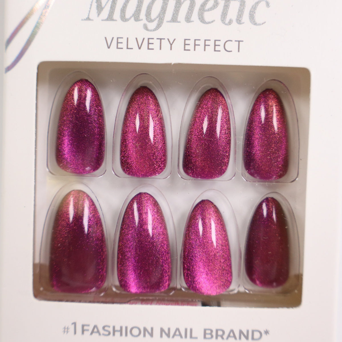 Magnetic Gel Nail Extensions - Velvety Finish, Purple Almond, FMA07