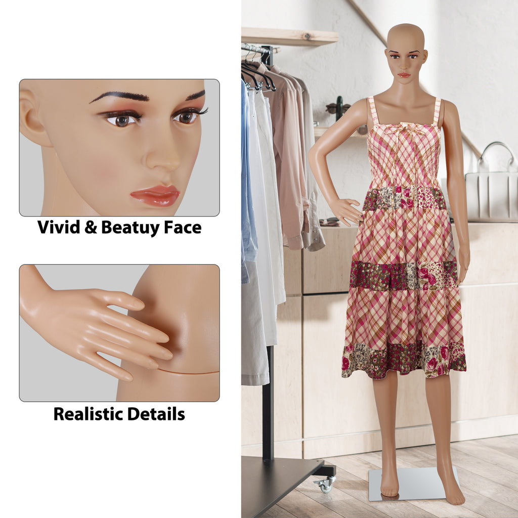 Female Full Body Dress Form Mannequin - Adjustable Realistic Display with Base Stand