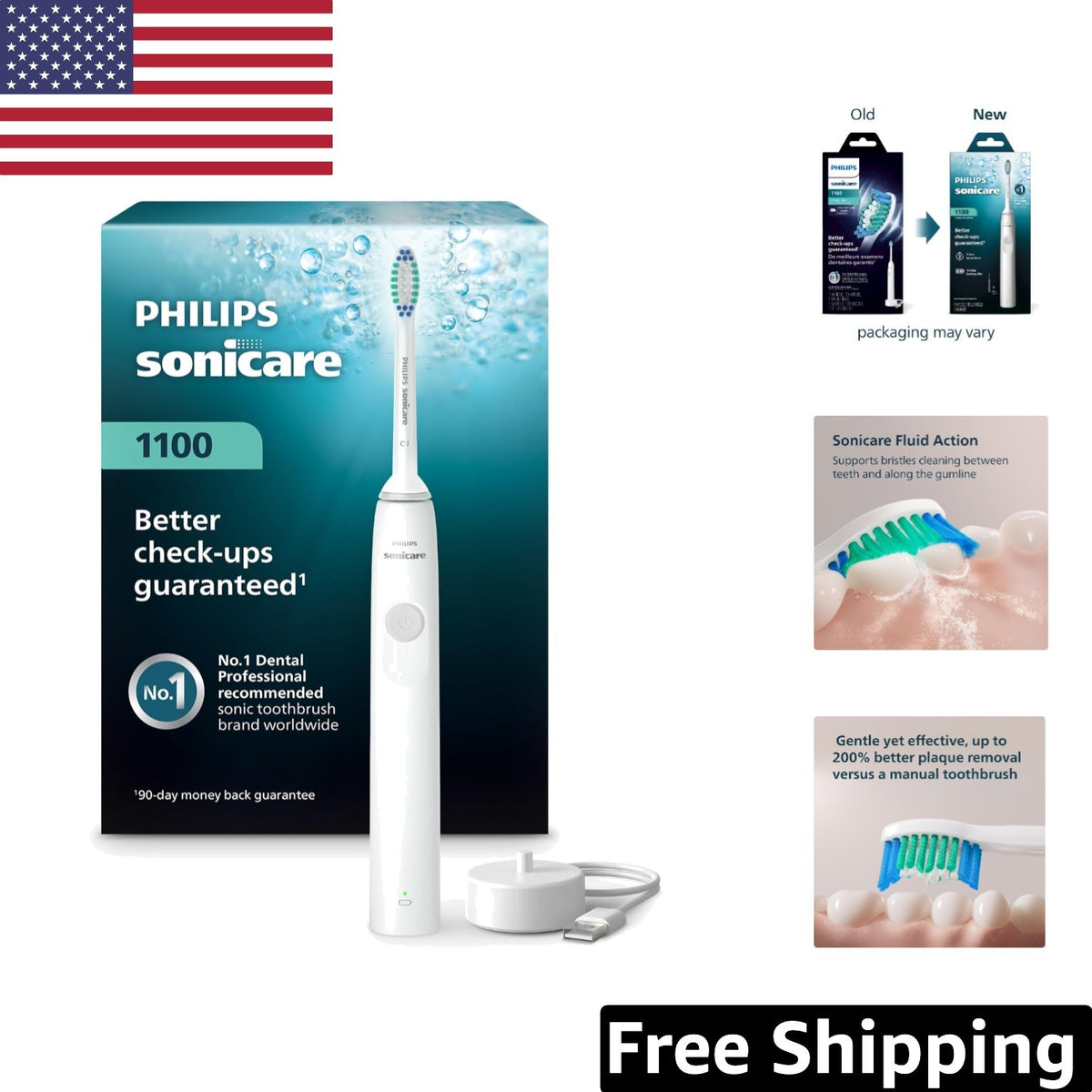 Electric Toothbrush 1100 Series with Sonic Cleaning & Timer