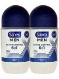 Sanex Men Active Control Antiperspirant Pack of 2 - 72 Hour Odor & Sweat Protection
