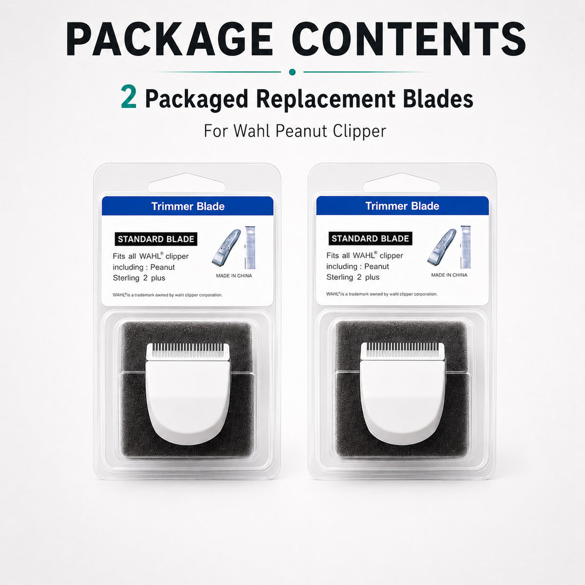 Replacement Blades for Wahl Peanut Clippers Trimmers 2 Pack