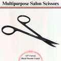 Unisex Stainless Steel Grooming Scissors 4.5-inch Curved Nail & Beard Trimming